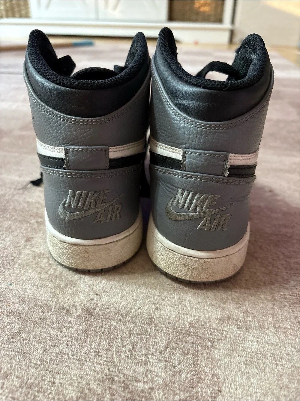 Nike Air Jordan Kids High-Top Sneakers in Gray, White and Black